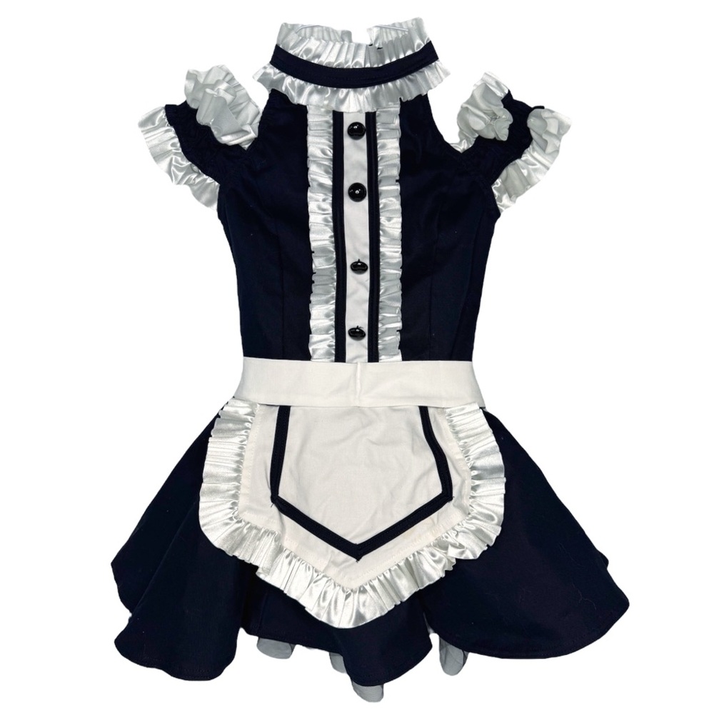 Weissman Showtime | Be Our Guest Black and White Ruffled Dance Costume, Size MC - Picture 4 of 6
